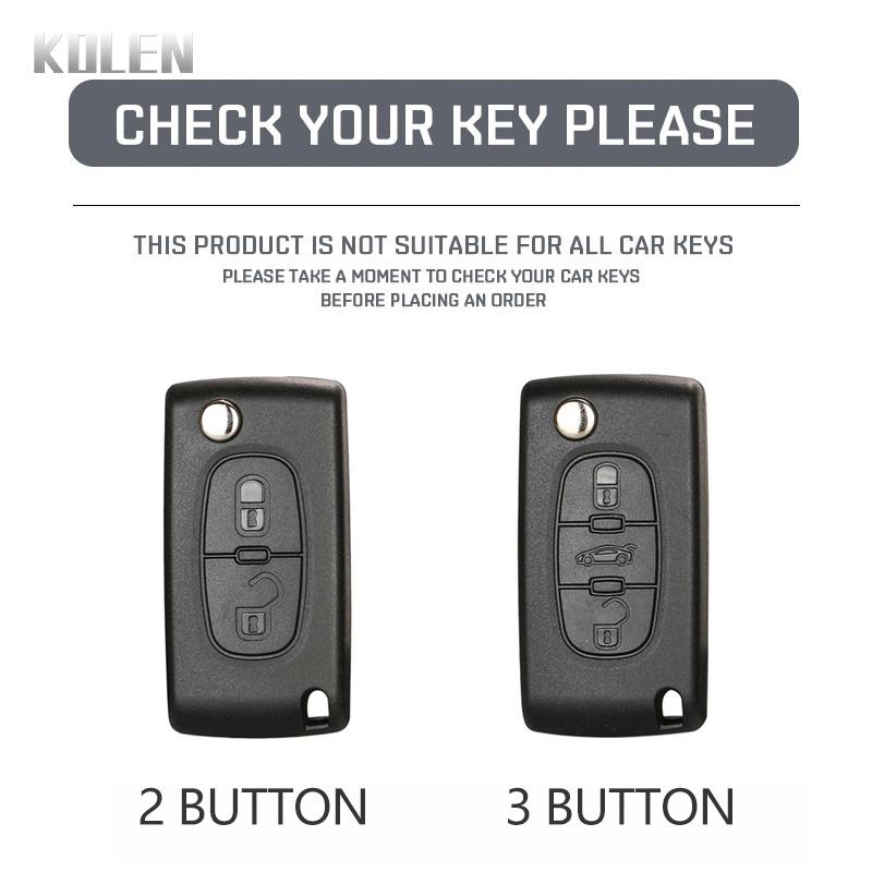 Abs Carbon Fiber Style Car Key Case Cover For Peugeot 107 207 307 308 407 607 3008 5008 For Citroen Xsara Picasso C5 C6 C8 Fob