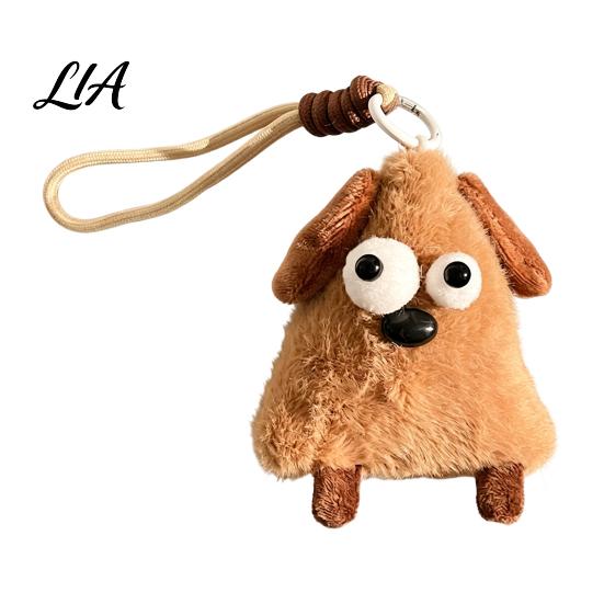 Flauschiges Cartoon-Hängeornament Niedlicher Tier-Plüsch-Schlüsselanhänger mit großen Augen, Dreieckiges Monster-Anhänger für Plüsch-Schlüsselanhänger Kinderrucksack, Weicher Taschenanhänger,