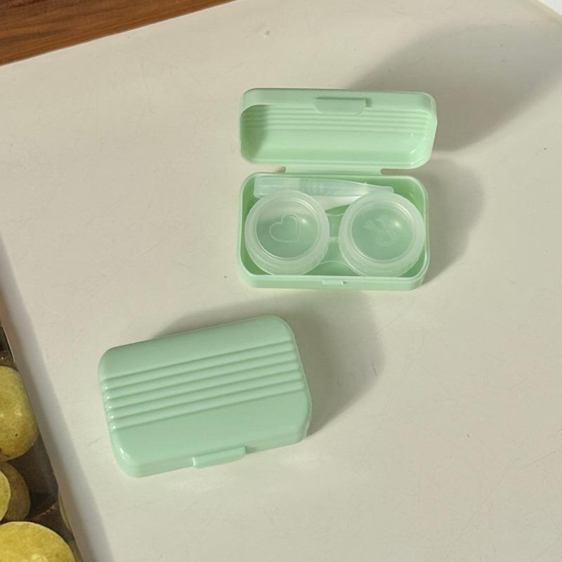 Mini einfarbiger Kontaktlinsenbehälter, Kontaktlinsenbehälter für Mädchen, Reisehalter, Aufbewahrung, Augenbehälter mit Spiegel