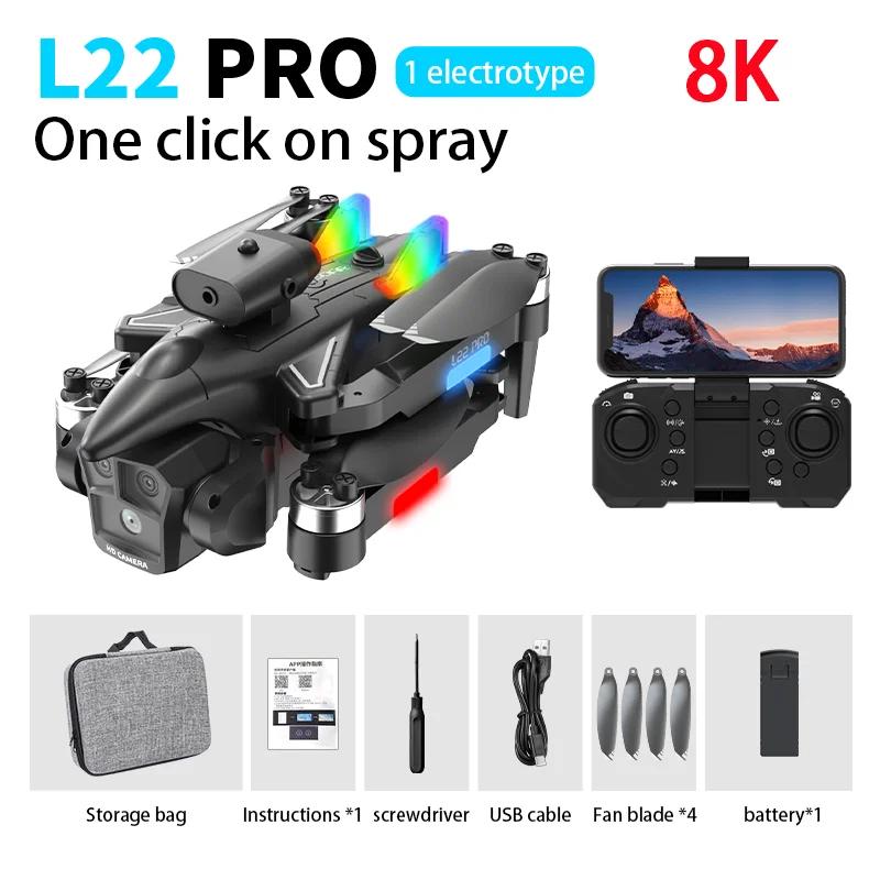 2025 New L22 PRO Drone 8K HD Professional Triple Camera Brushless Obstacle Avoidance Optical Flow Foldable RC Dron Toys Gifts