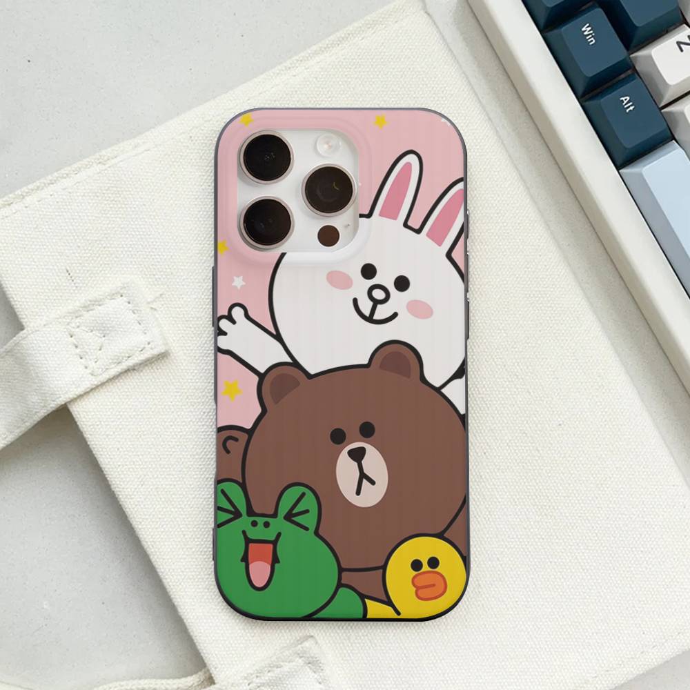 Cartoon Cute C-Cony B-Brown Phone Case For IPhone 17 16 15 14 13 12 11 Pro Max Plus Corrugated Bumper Back Cover Shell