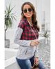 Azura Exchange Plaid Splicing Pocketed Hoodie