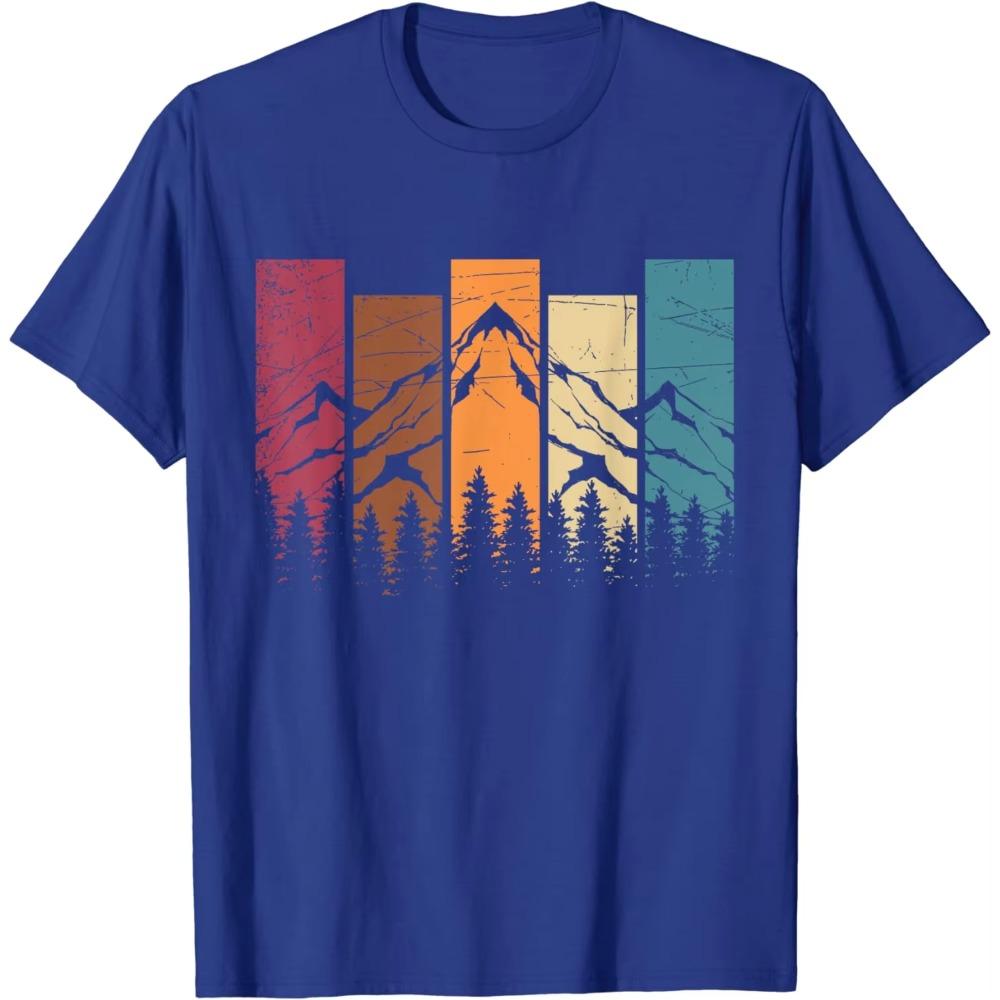 2024 Summer Wildlife Forest Shirt Natural Trees Vintage Outdoor Mountain Hiking T-shirt