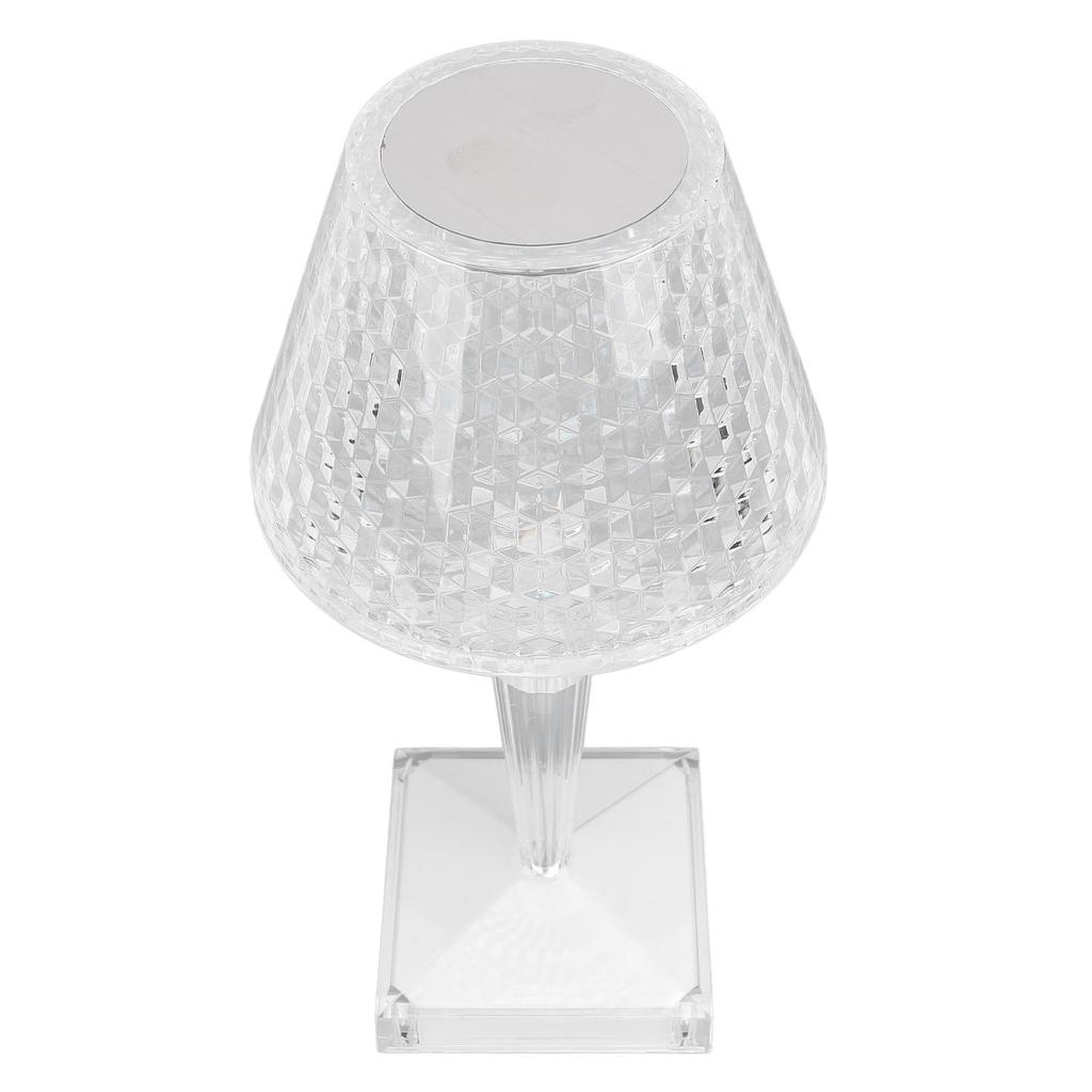 Crystal Acrylic Table Lamp Touch Control 3 Colors Stepless Dimming Cordless Desk Light for Bedroom