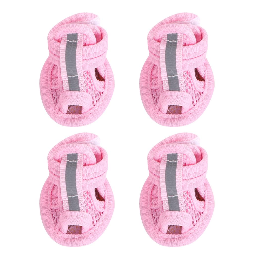 4Pcs Shoes Pet Booties Lightweight Breathable Design for Comfortable Outdoor Wear Size 4 Pink Dog Shoes