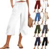 Women’s Wide Leg Cropped Pants with Drawstring Waist Relaxed Fit Lightweight Casual Loose Trousers with Pockets