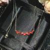 Japanese Retro Garnet Pendant Necklace – Light Luxury Moissanite Clavicle Chain