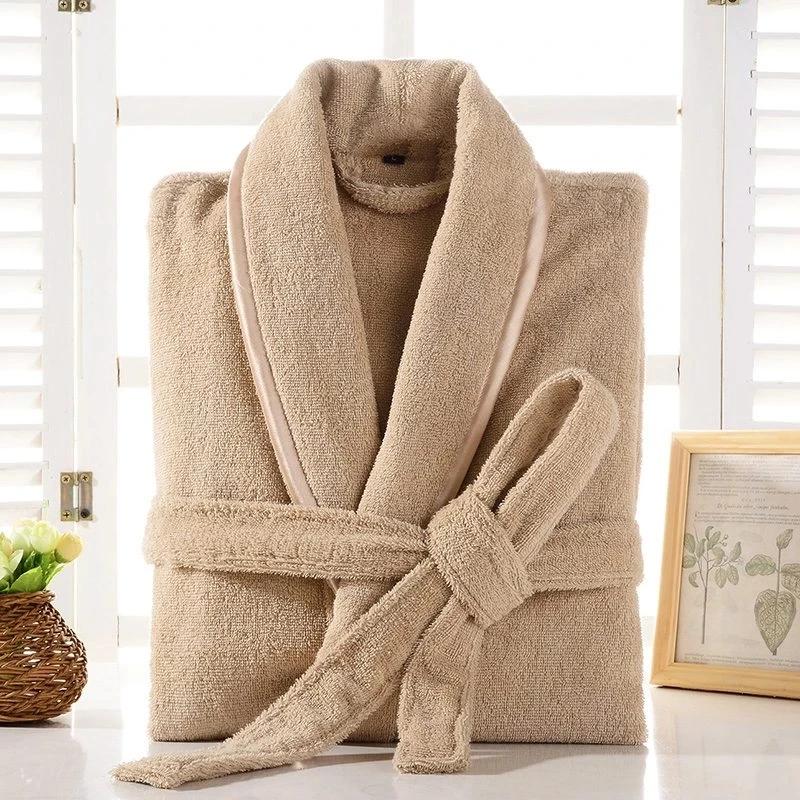Terry Robe Women 100 Cotton Bathrobe Lovers Brown Robes Men Bathrobe Solid Towel Fleece Long Sleepwear Bridesmaid Robe White
