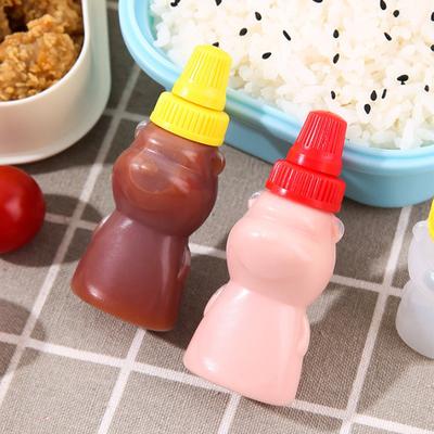 1/2/4Pcs Mini Sauce Box Squeeze Bottle Cartoon Cute Pattern Tomato Honey Condiment Container For Kids Lunch Box Accessories