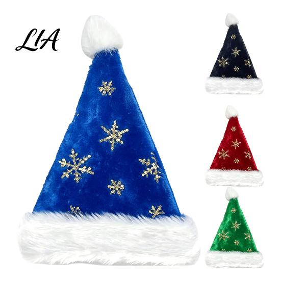 Winter Holiday Gathering Apparel Christmas Santa Hat with Red Sequin, Plush Velvet Party for Adult Hats Adults, Festive Costume Accessory Xmas