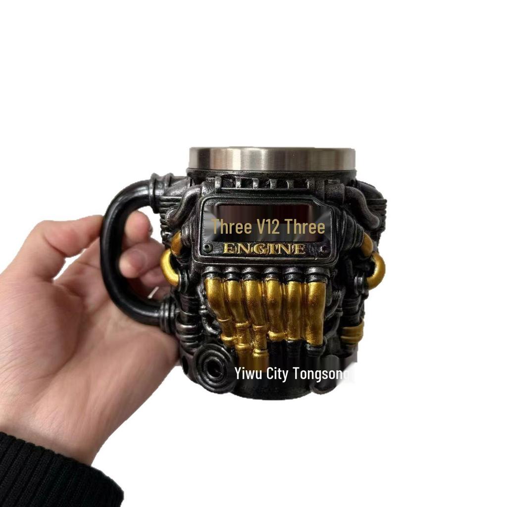 Mug Moteur Transfrontalier: V8/V6 Design 3D en Résine