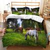 Blue Sky Silver Aircraft Three-Piece Quilt Cover Digital Printing Bedding Set Bed Cover