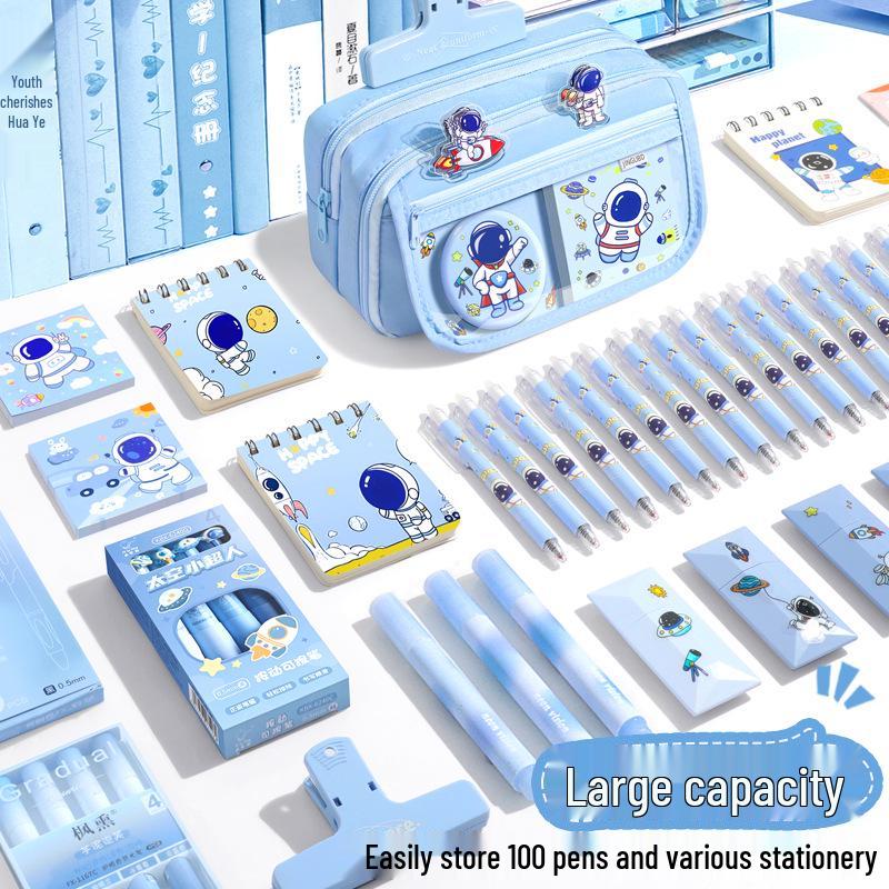 2025 Astronaut XL Blue Pencil Case: Multi-functional Stationery Box for Primary School Boys