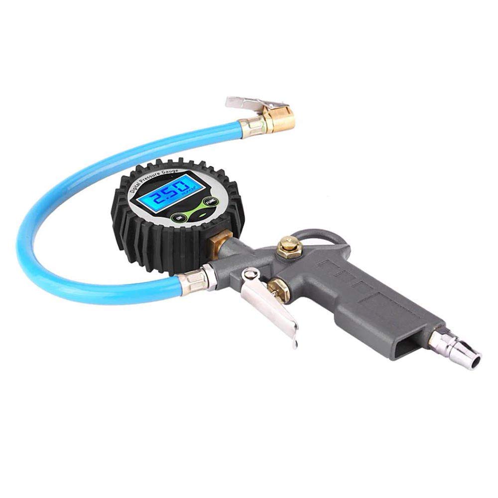zmart 0-220psi 0-16bar Digital Tire Pressure Gauge, Tire Pressure Inflator Gauge Meter Tester Manometer