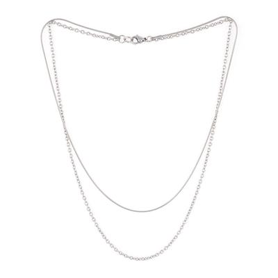 Jbans Classic Layered Snake Chain Surgical Steel Necklace (J2302-An143_Sv)