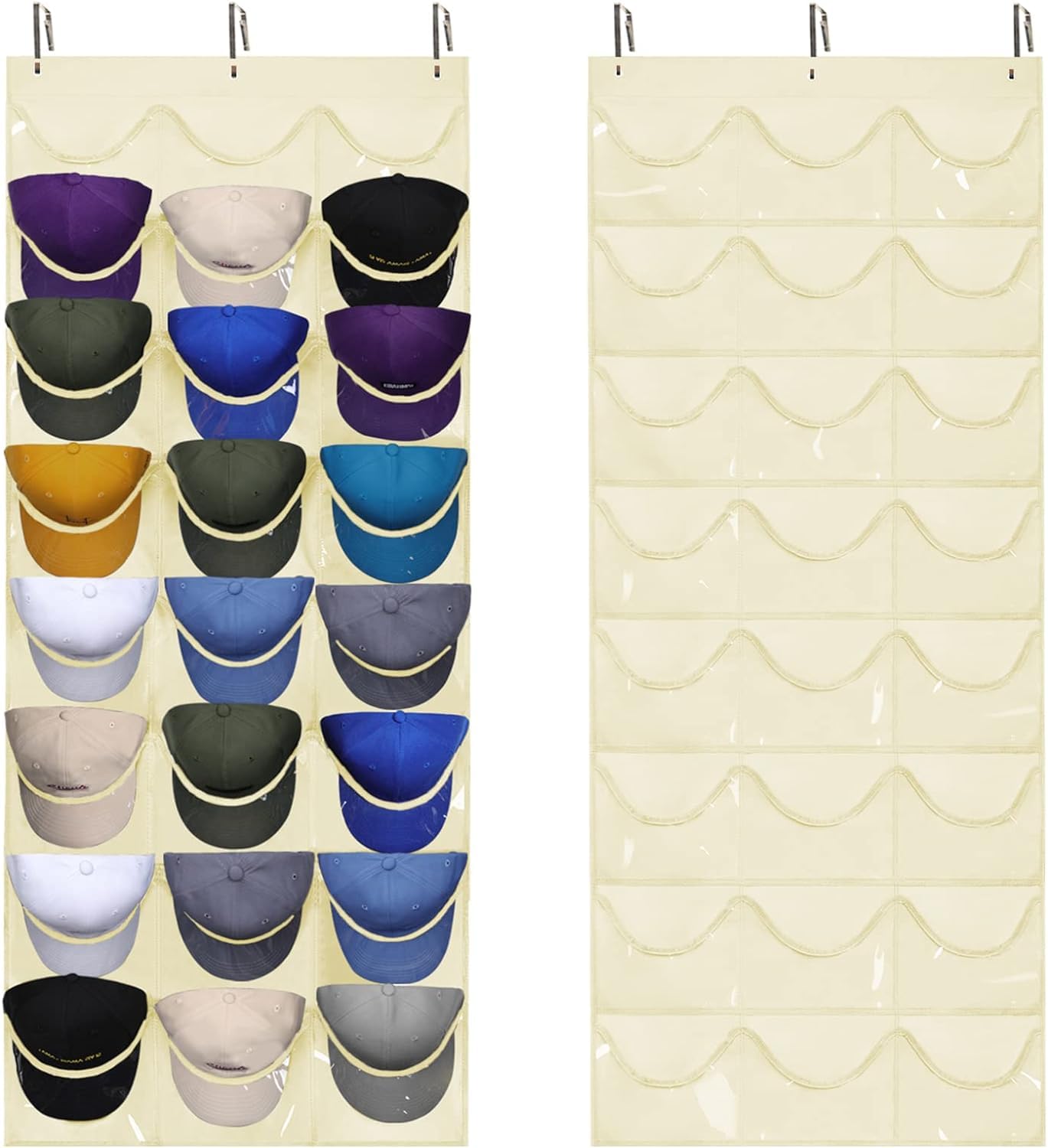 

Sociplentycom Hat Storage Cap Storage Dustproof Storage Display Small Item Hat Closet Cap Foldable Hanging Can also store Rack, 24-Piece Case, жёлтый