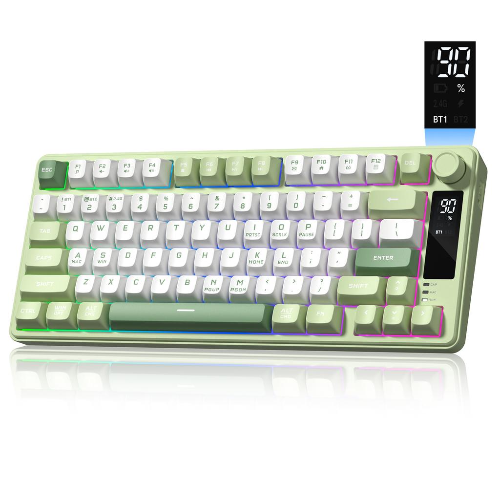 Xiaomi Womier DK75 Wireless Membrane Keyboard 3 Mode Bluetooth Multi-Function Knob Display Screen RGB Backlit Keyboard E-sports Gamer