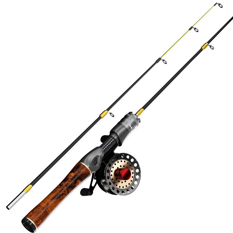 Ice Fishing Raft Set: Ultra-Short Winter Rod with Solid Soft/Flat Tip for Shrimp & Ice Fishing.