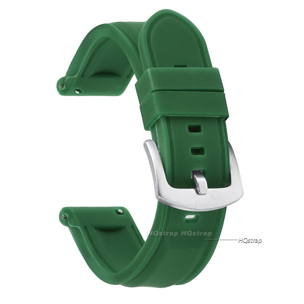 Silicone Waterproof Quick Release Watchband 18mm 20mm 22mm 24mm Black Green Rubber Strap for Seiko Soft Dustproof Watch Bracelet