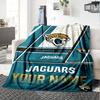 Name Custom Jacksonville Jaguars Logo Print Flannel Blanket High Quality Warm Comfortable Cover for All Seasons Perfect for Gifts Home Decor