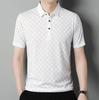 Ice Silk Short-Sleeved Polo Shirt Men'S High-End Trend Printed Thin Lapel Men'S T-Shirt Polo Shirt
