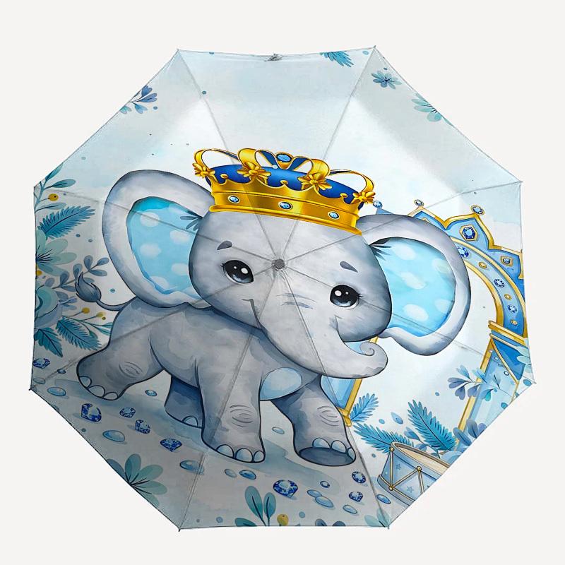 

1PC Elephant Crown Umbrella-8-Rib Reinforced, Automatic Open, Lightweight & Durable, Fashion Accessory for Outdoor, Beach L0375