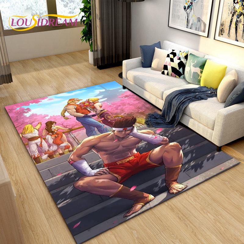 Street Fighter Retro Game Gamer Area Rug,Carpet Rug for Living Room Bedroom Sofa Doormat Decoration, Kid Play Non-slip Floor Mat