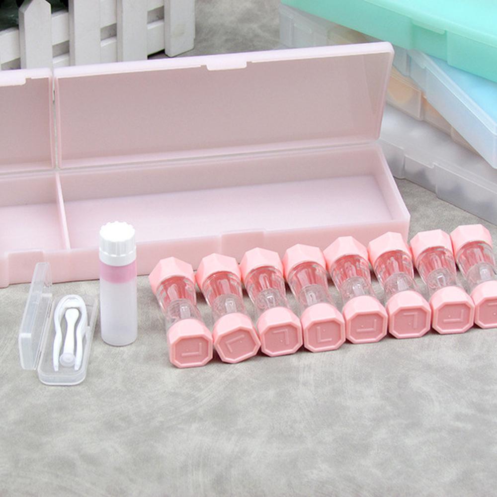 8pairs Contact Lens Box Holder Travel Portable Small Cute Clear Eyewear Bag Container Contact Lenses Soak Storage Case