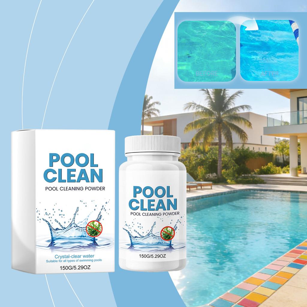 Pool Clean Pool Cleaning Powder 150G Suitable for All Types of Swimming Pools Removes Debris and Maintains Clear Water Quality