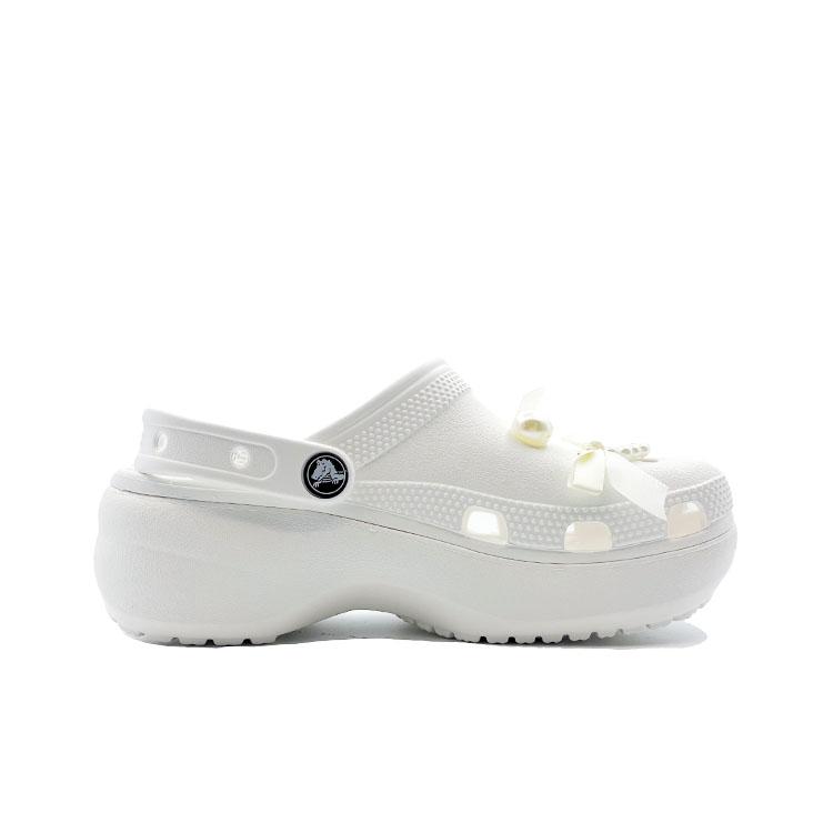 Crocs Classic Platform Lined Clog Butterfly Wings Double Fly Cute Campus Beach EVA Versatile Niche Hole Shoes Unisex White