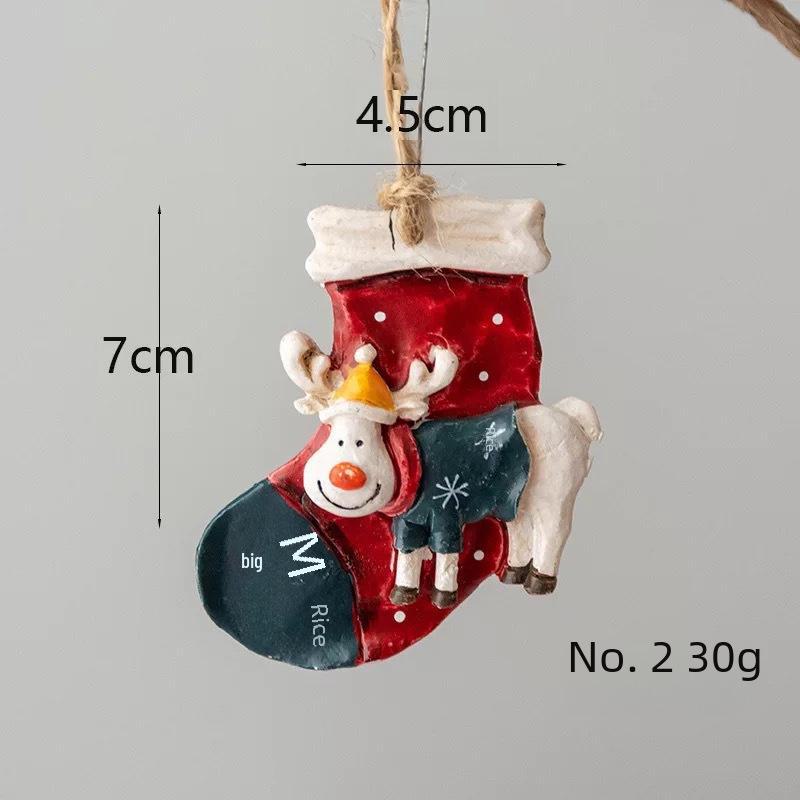 American Retro Christmas Resin Elk & Trojan Horse Tree Pendant Decor