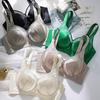 Satin Bra Women's Mesh Underwear Women's Gathering Bra Adjustable Thin Cup Top Support Bra Push Up Bra
