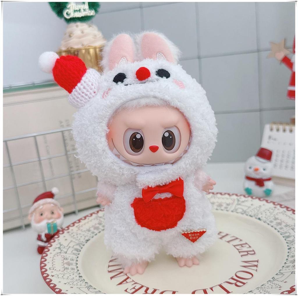 First, Second, and Third Generation Labubu Doll Clothes: 17cm Plush Onesie for 10cm Labubu Dolls, Cute Cartoon Design