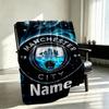 Custom Name Personalized Manchester City FC Print Blankets, Home Decor, Bedroom, Sofa, Camping, Couch, Gifts for Birthday Christmas