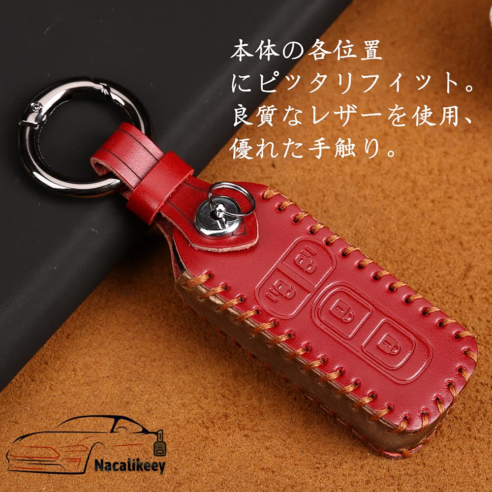 Key Case for Honda and Leather Smart Key Key Prevents and Honda Keyless [Nacalikeey] N-BOX N-ONE N-Wagon, Case, Cover, Stylish, Dirt, Slippage,