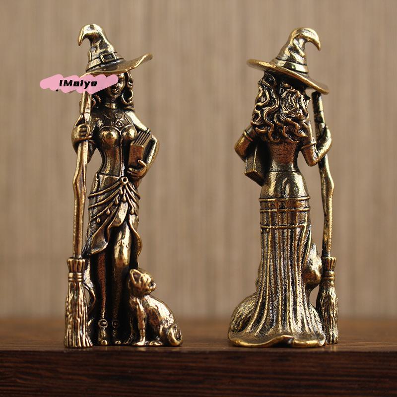 Magical Moon Witch Figure Ornament, Home Decor, Wizard Statue, Living Room/Entrance Decoration, Halloween Party Goth Home Decor