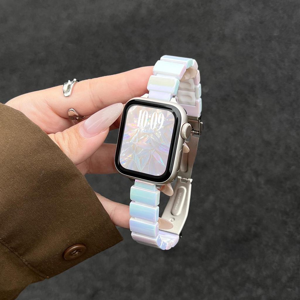 Kompatibel mit Apple Watch S11: Neues Sommerarmband - Harz & Silikon S10/S9 Armbänder mit Premium-Gefühl