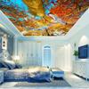 Tapeta sufitowa 3d Jesienne liście Białe gołębie Krajobraz natury Malowidła sufitowe do salonu Sypialnia Wystrój domu