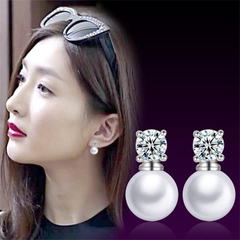 

Мини-серьги-гвоздики Sweet Faux Pearl, инкрустированные цирконом, для женщин
