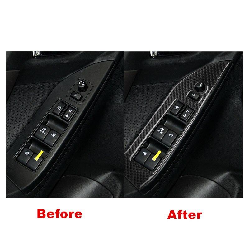 Voor Subaru Forester 2013-2018 LHD RHD 4 stuks/set Koolstofvezel Autodeur Raambedieningsschakelaar Bedieningsknop Paneelframe