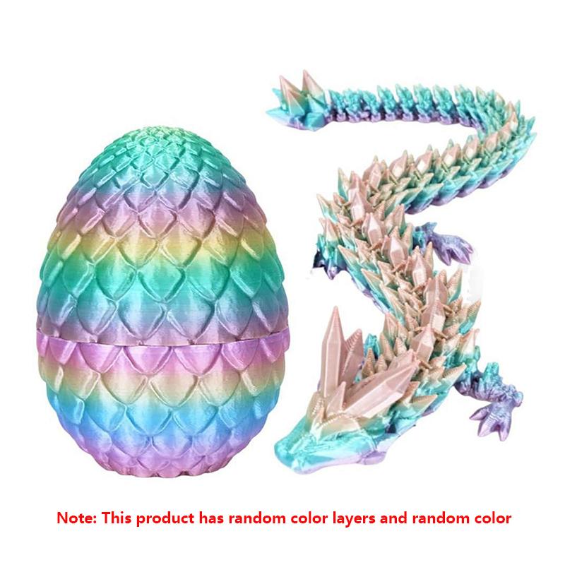 3D Printed Dragon Egg With Dragon Full Articulated Dragon Modle Movable Rotatable Articulated Desktop Ornament Kid Toy