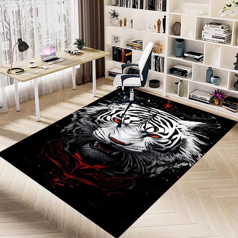1pc Tiger Red Carpet Anti Slip Polyester Floor Mat for office.Bedroom