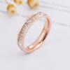Women Ring 2-layers Minimalist Polished Dainty Luxury Gift Golden Silver Color Sparkling Rhinestone Adults Finger Ring Fashion Jewelry