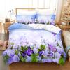 Blue Flower Duvet Cover Queen Size With Zipper Pillowcase 3D Floral Bedding Set 3pcs 2pcs Full King Twin Single Double Bed Thin