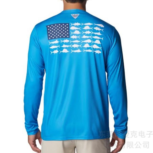 Colombia Pfg Fishing Suit Men's Long-sleeved T-shirt Summer Quick-drying Top Outdoor Sunscreen Breathable Fishing Suit