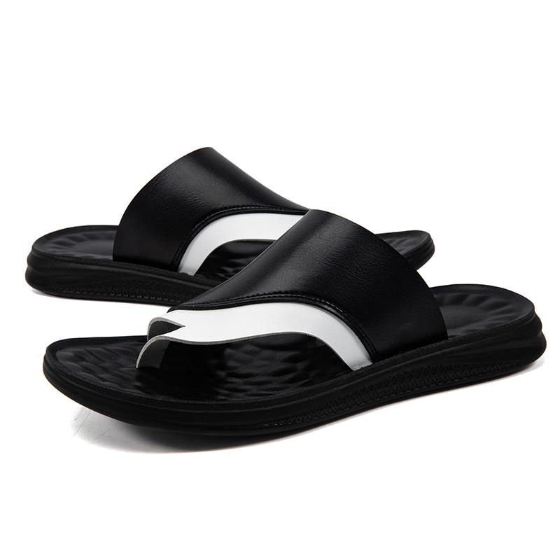 Fashion Summer Casual Men's Slippers Comfortable and Breathable Styles Beach Walking Outdoor Street Black and White Color Shoes New
