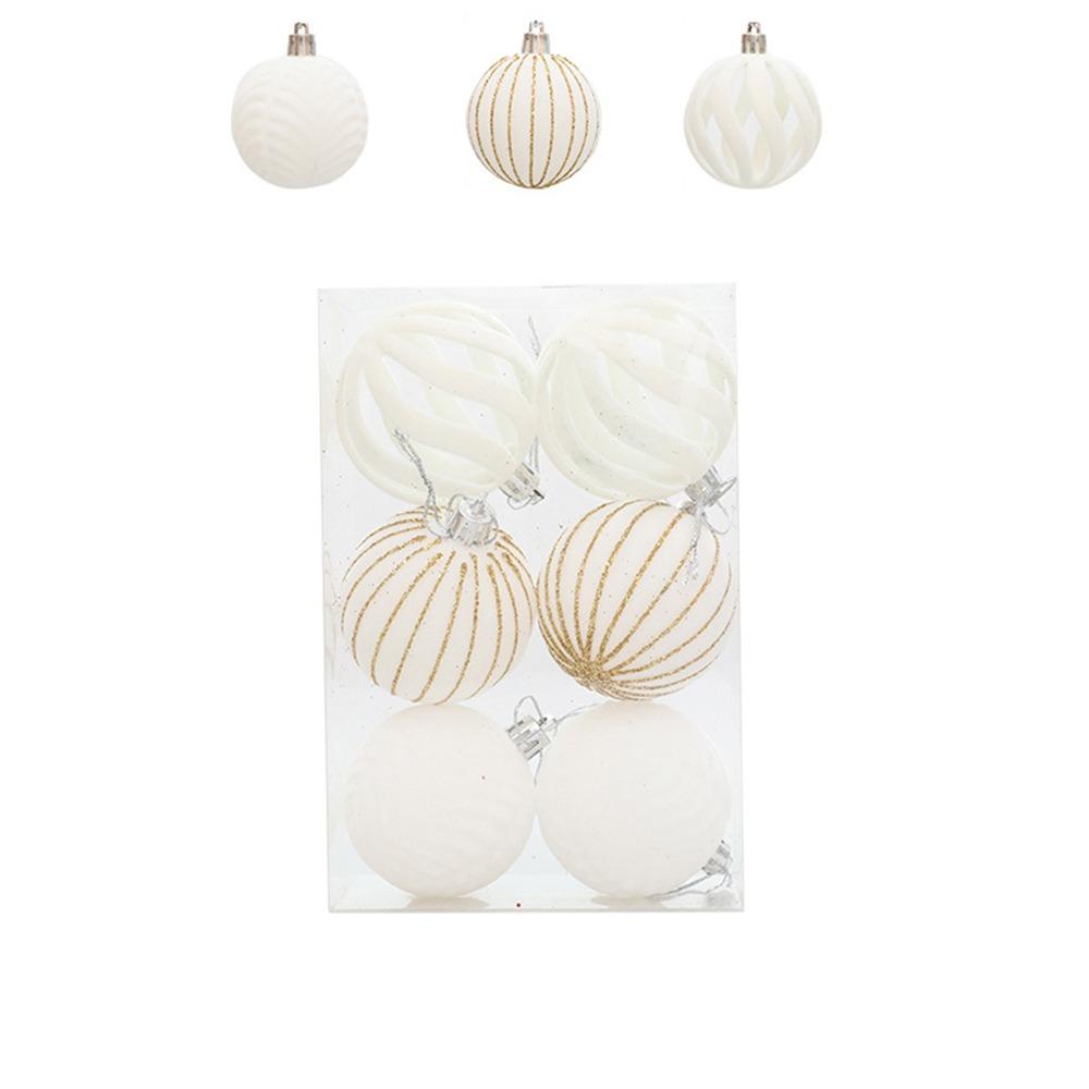 6pcs 6cm Christmas Painted Balls Pendant Christmas Tree Ornaments  Home New Year Gifts
