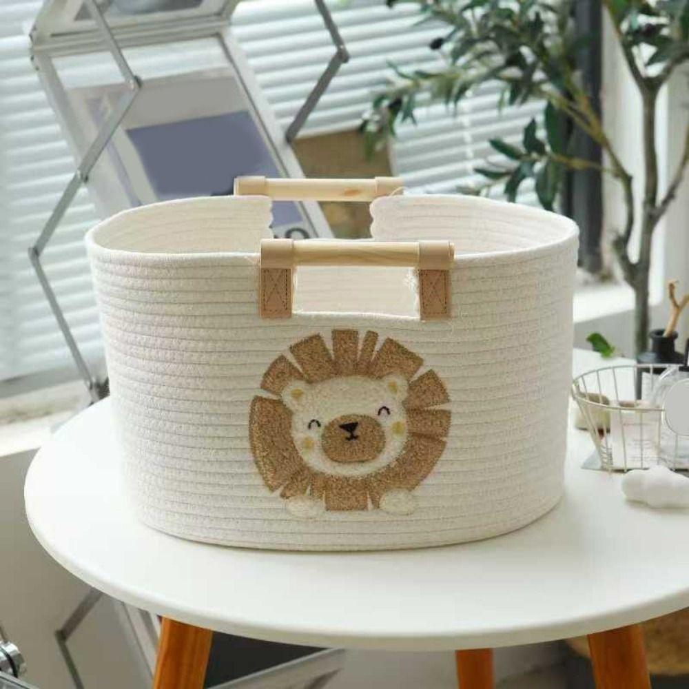 Portable Cotton Rope Storage Basket Cute Clutter Tidy Bin Toy Snack Organizer  Nursery