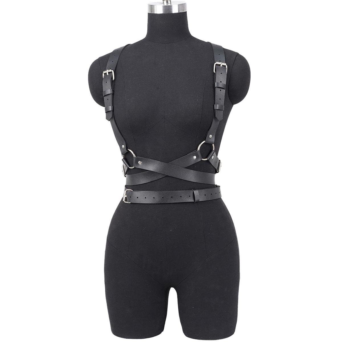 Женский Модный Пояс Корсетный Пояс Уличный Стиль Кожаное Белье Нагрудная Шлейка Панк Рок Кожаный Пояс Готические Аксессуары Одежда