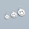 S925 Sterling Silver Smiley Face Pendant for DIY Beaded Bracelets and Necklaces